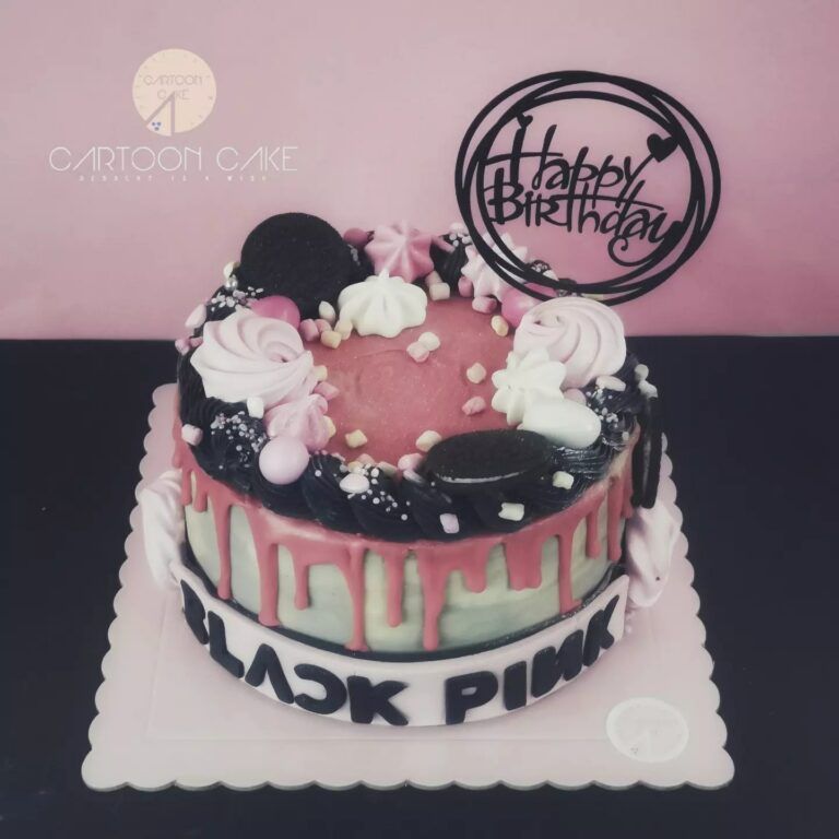 dripcake compleanno black pink