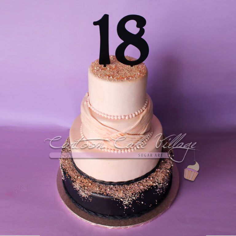 Torta 18 anni Rosa nera 4 piani