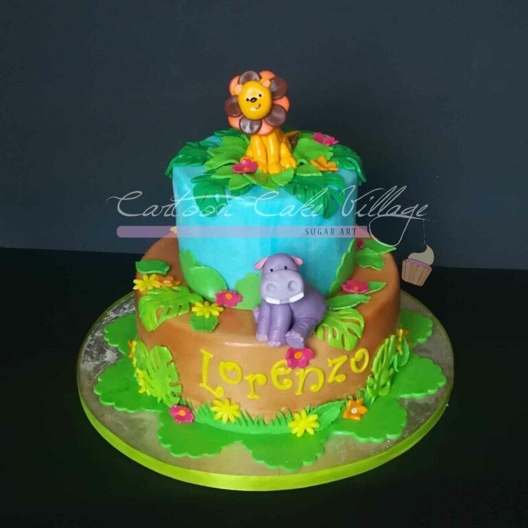 torta compleanno bimbi tema giungla 02