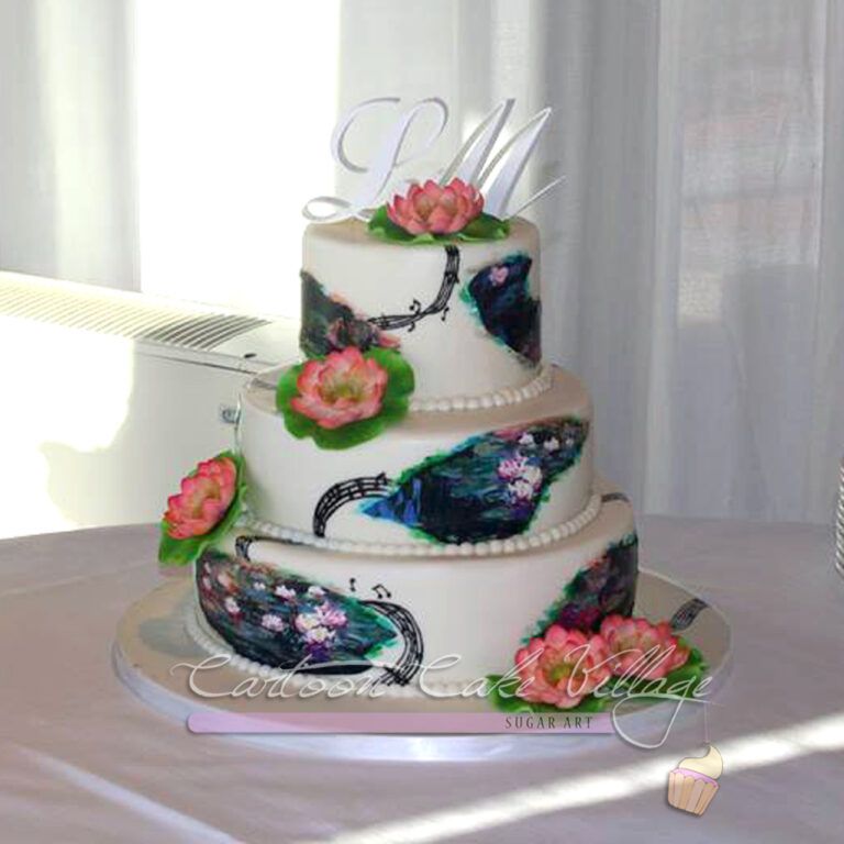 torta matrimonio elegante Ninfee Monet