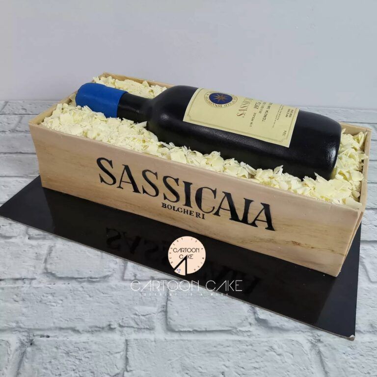 torta 3D bottiglia di vino