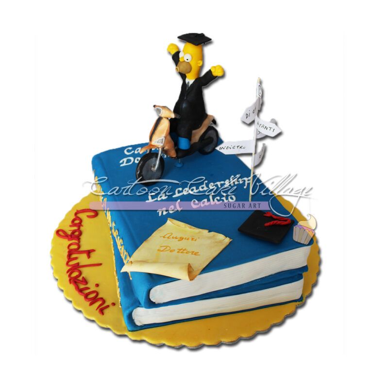 Simpson graduation cake homer caketopper